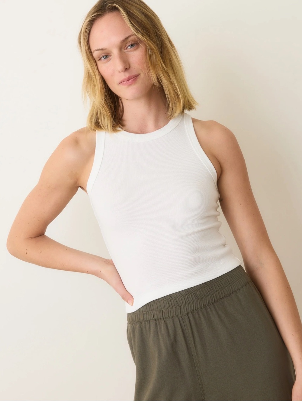 MARINE LAYER Lexi Rib Sun-In High Neck Crop Tank